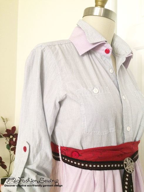 Shirts-Upcycling-With-Pattern--Transform-Men-Shirts-Into-Woman’s---front-details